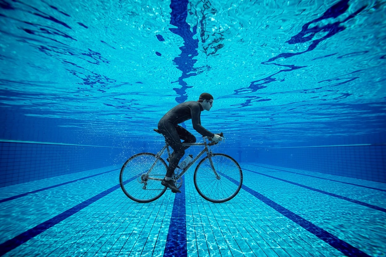 Swimming pool from underwater