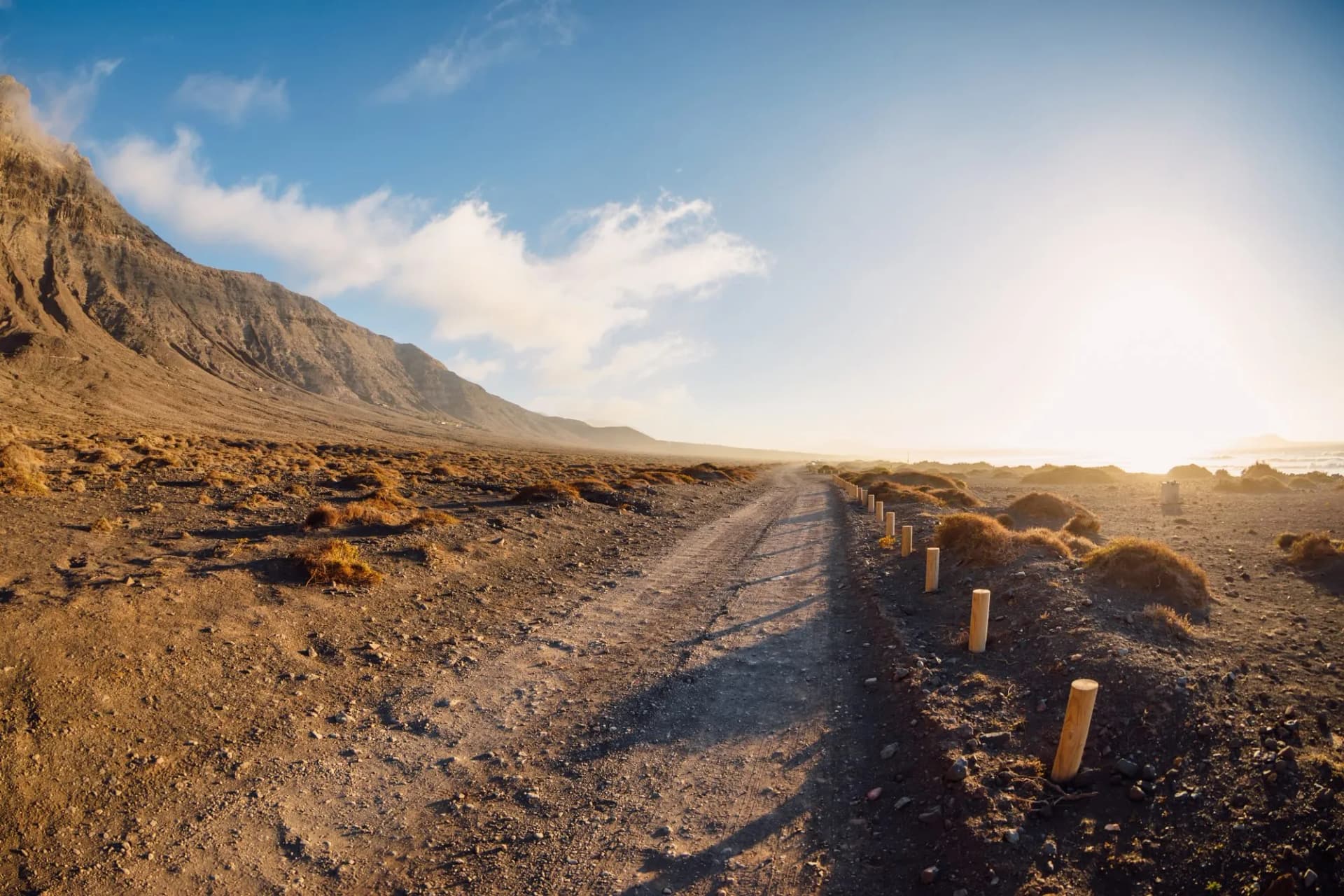 Famara coastline mountain road